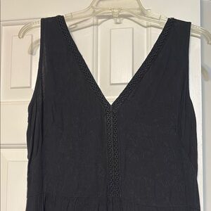 Black Maxi Dress with lace detailing and open back